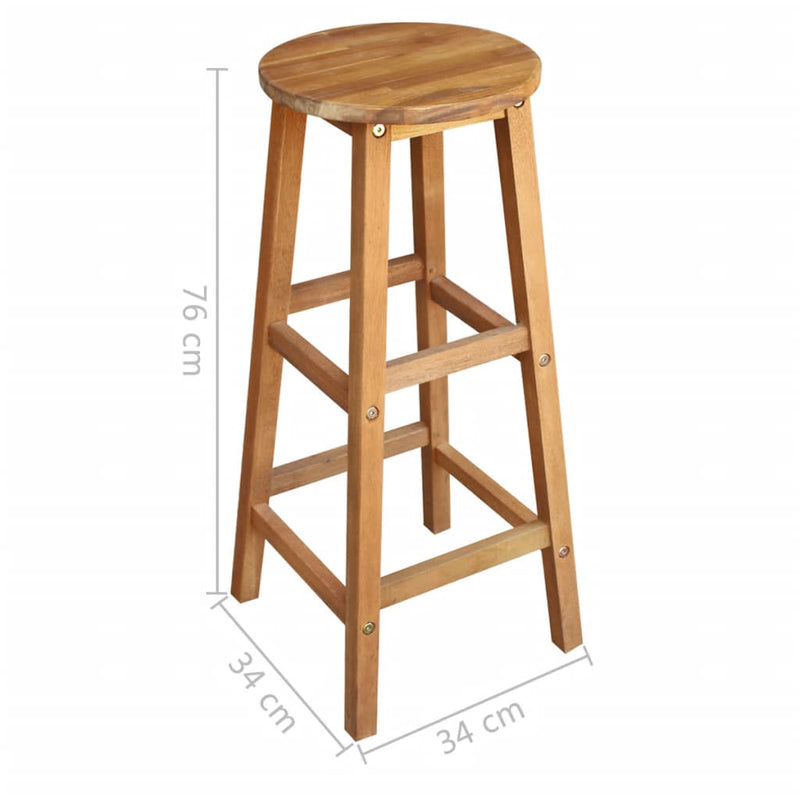 Bar Table and Stool Set 7 Pieces Solid Acacia Wood