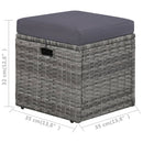 4 Piece Garden Lounge Set with Cushions Poly Rattan Grey