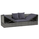 43959 Outdoor Sunlounger Poly Rattan 200x60x58 cm Grey - Untranslated