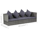 43959 Outdoor Sunlounger Poly Rattan 200x60x58 cm Grey - Untranslated