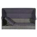 Garden Bed with Canopy Grey 205x62 cm Poly Rattan