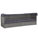 Garden Bed with Canopy Grey 205x62 cm Poly Rattan