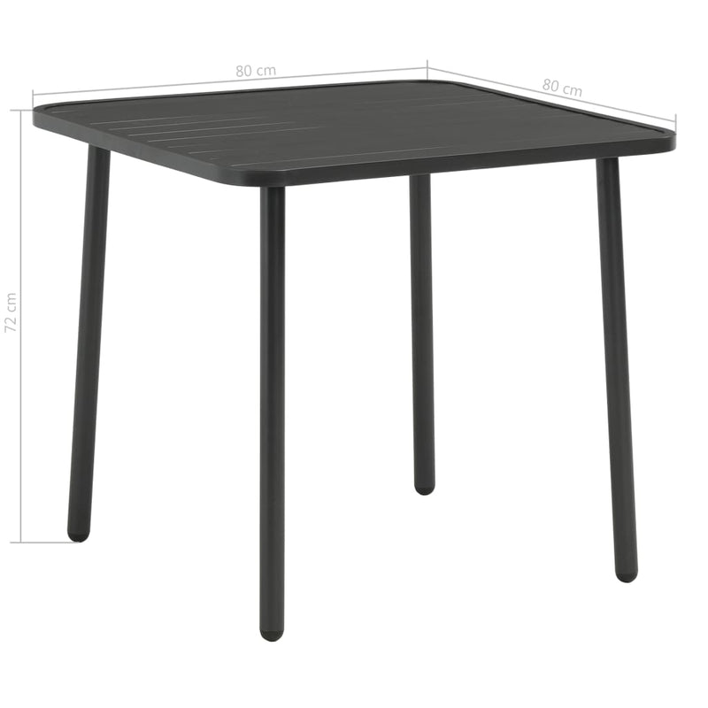 3 Piece Bistro Set Steel Dark Grey