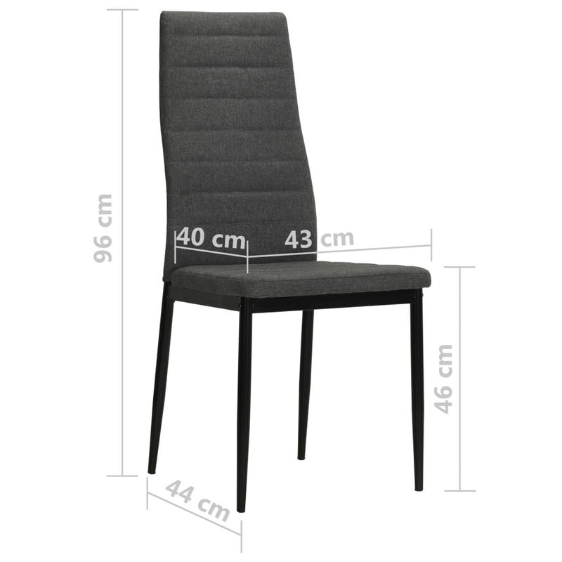 Dining Chairs 2 pcs Dark Grey Fabric