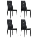 Dining Chairs 4 pcs Black Faux Leather