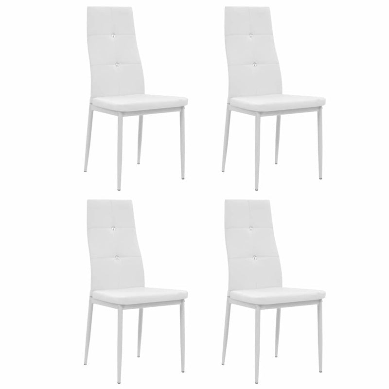 Dining Chairs 4 pcs White Faux Leather