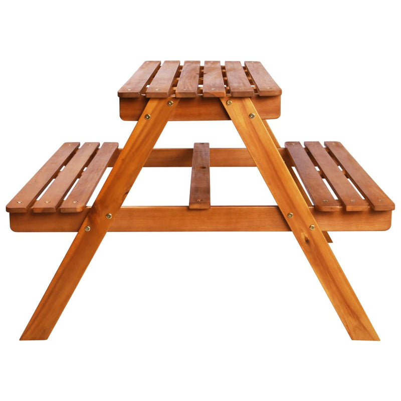 Kids Picnic Table with Parasol 79x90x60 cm Solid Acacia Wood