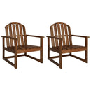 Garden Sofa Chairs 2 pcs Solid Acacia Wood