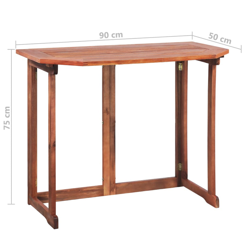 Bistro Table 90x50x75 cm Solid Acacia Wood