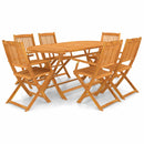 7 Piece Folding Outdoor Dining Set Solid Acacia Wood