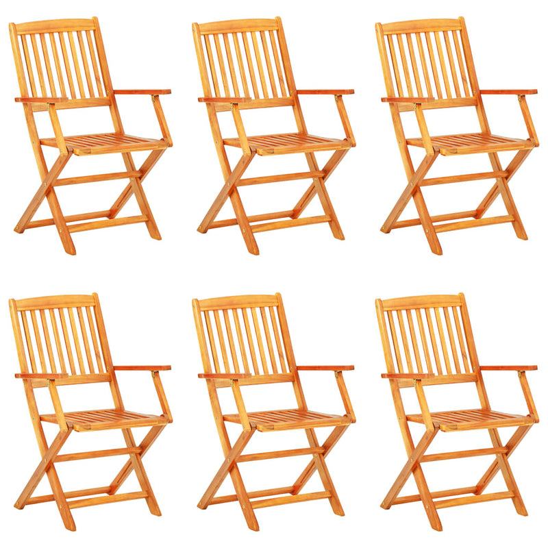 7 Piece Folding Outdoor Dining Set Solid Acacia Wood