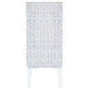 Dining Chairs 2 pcs Grey Kubu Rattan and Mango Wood