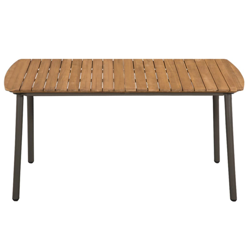 Garden Table 150x90x72cm Solid Acacia Wood and Steel