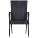 Stackable Outdoor Chairs 2 pcs Poly Rattan Black