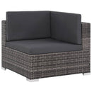 8 Piece Garden Lounge Set with Cushions Poly Rattan Grey