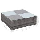 8 Piece Garden Lounge Set with Cushions Poly Rattan Grey