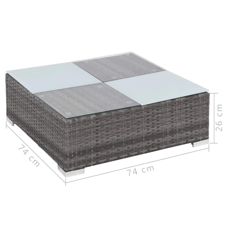 8 Piece Garden Lounge Set with Cushions Poly Rattan Grey