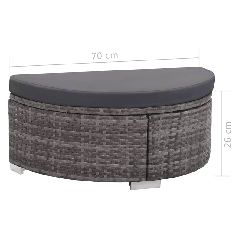 8 Piece Garden Lounge Set with Cushions Poly Rattan Grey