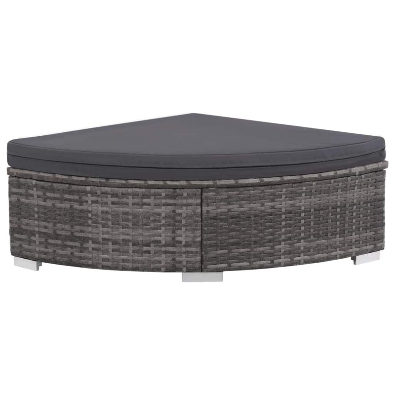 6 Piece Garden Lounge Set with Cushions Poly Rattan Grey