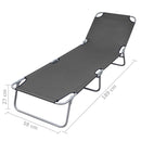Foldable Sunlounger with Adjustable Backrest Grey