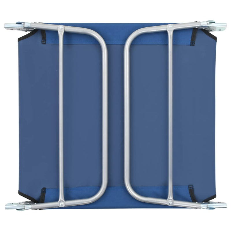 Folding Sun Loungers 2 pcs Steel and Fabric Blue