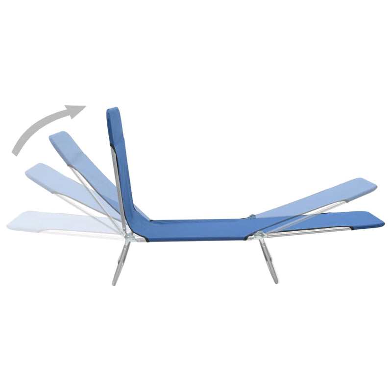 Folding Sun Loungers 2 pcs Steel and Fabric Blue