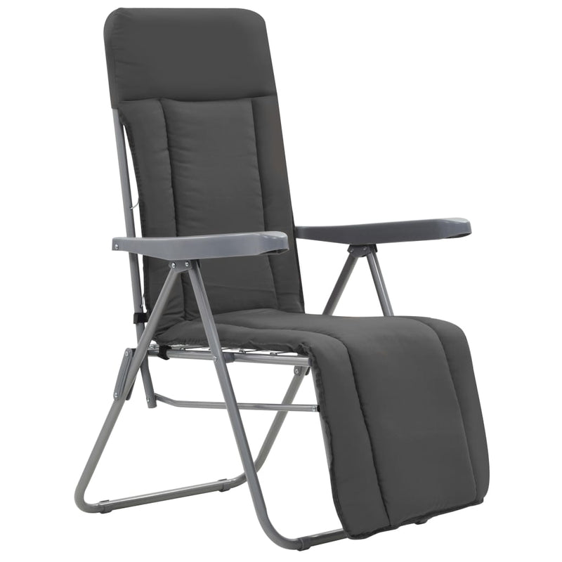 Folding Garden Chairs with Cushions 2 pcs Grey