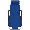 Folding Sun Loungers 2 pcs with Footrests Steel Blue
