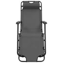 Folding Sun Loungers 2 pcs with Footrests Steel Grey