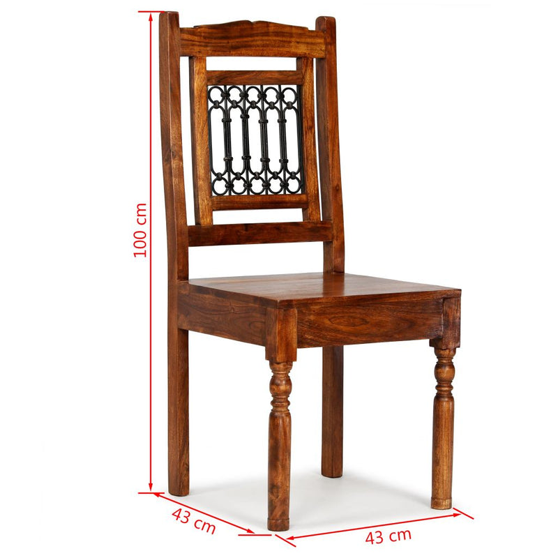 Dining Chairs 6 pcs Solid Wood with Sheesham Finish Classic