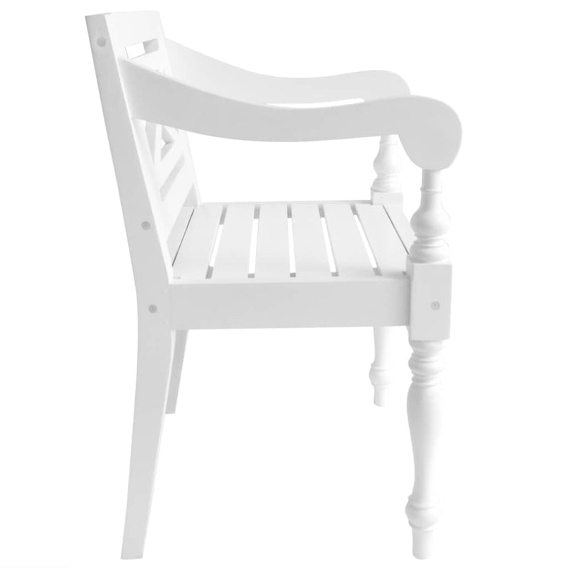 Batavia Chairs 2 pcs White Solid Mahogany Wood