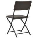 Folding Garden Chairs 2 pcs HDPE and Steel Brown