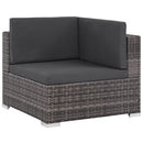 8 Piece Garden Lounge Set with Cushions Poly Rattan Grey