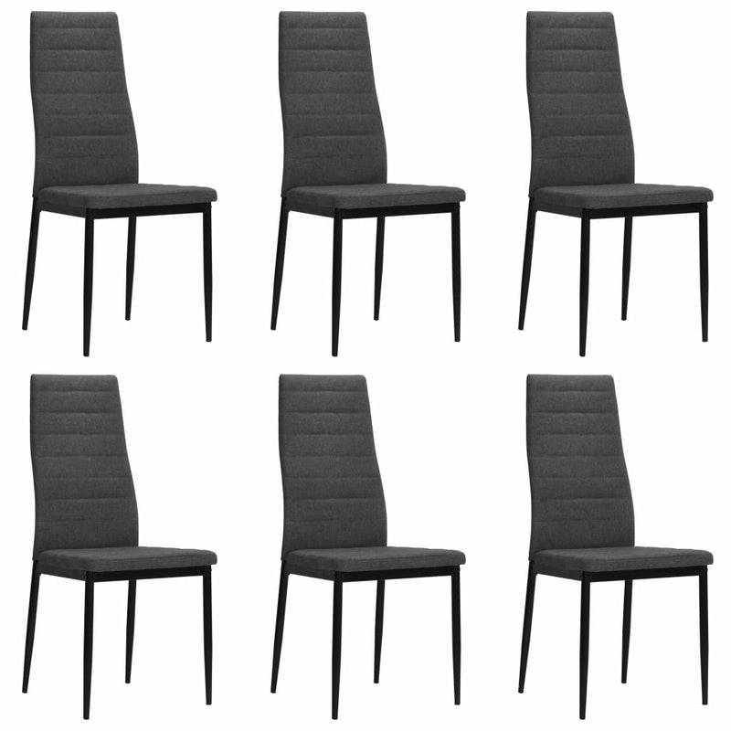 Dining Chairs 6 pcs Dark Grey Fabric