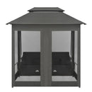 Outdoor Convertible Swing Bench with Canopy Anthracite 220x160x240 cm Steel