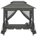 Outdoor Convertible Swing Bench with Canopy Anthracite 220x160x240 cm Steel