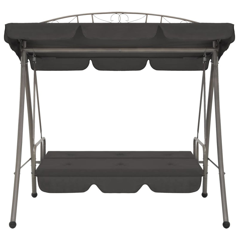 Outdoor Convertible Swing Bench with Canopy Anthracite 198x120x205 cm Steel
