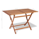 Folding Garden Table 120x70x75 cm Solid Teak Wood