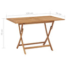 Folding Garden Table 120x70x75 cm Solid Teak Wood