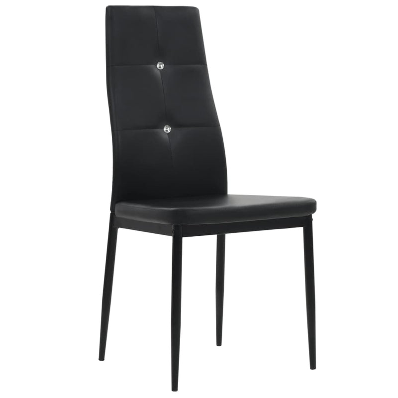 Dining Chairs 6 pcs Black Faux Leather