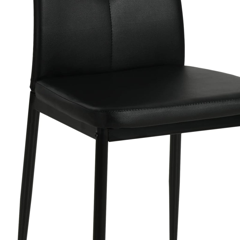 Dining Chairs 6 pcs Black Faux Leather