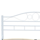 Bed Frame White Metal 137x187 cm