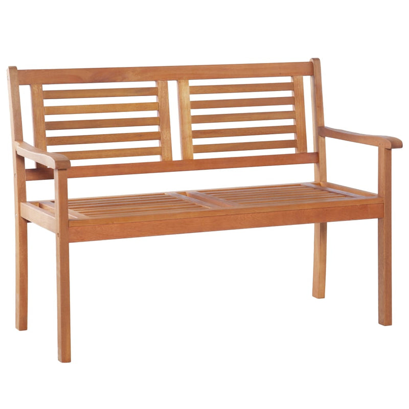 2-Seater Garden Bench 120 cm Solid Eucalyptus Wood