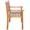 2-Seater Garden Bench 120 cm Solid Eucalyptus Wood