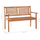 2-Seater Garden Bench 120 cm Solid Eucalyptus Wood