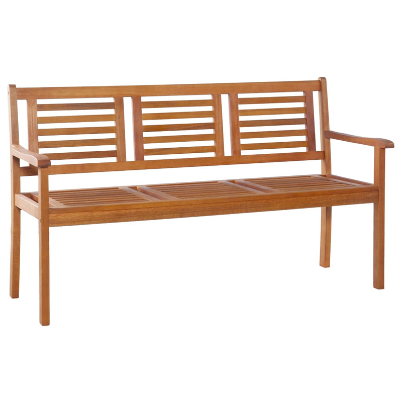3-Seater Garden Bench 150 cm Solid Eucalyptus Wood