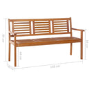 3-Seater Garden Bench 150 cm Solid Eucalyptus Wood