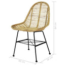 Dining Chairs 6 pcs Natural Rattan
