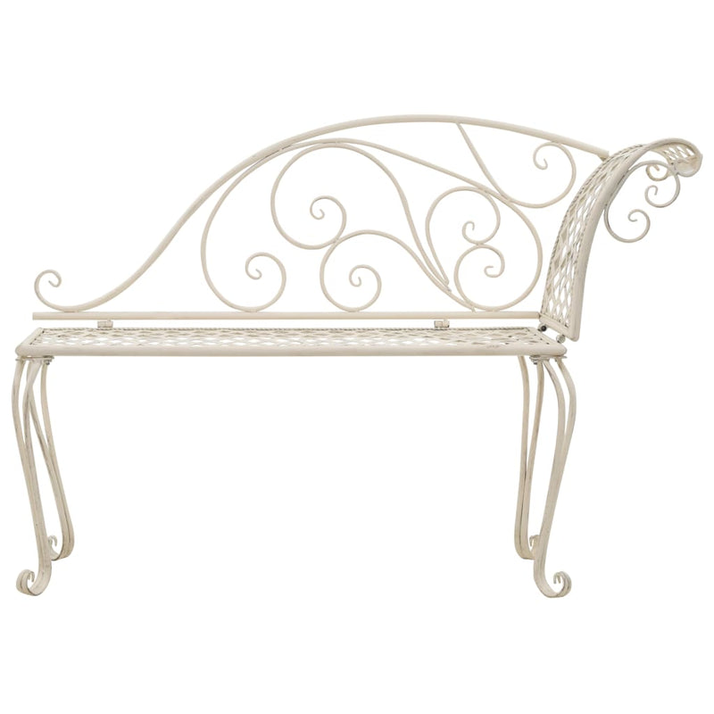 Garden Chaise Lounge 128 cm Metal Antique White