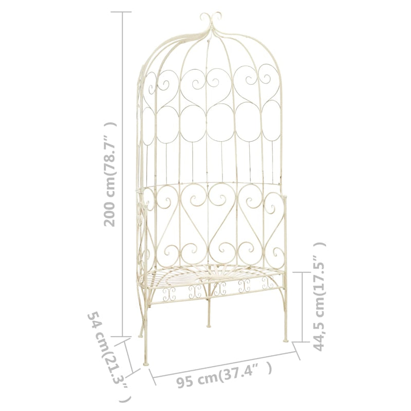 Garden Bench 95 cm Iron Antique White